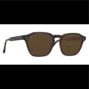 RAEN Aden Black and Tan / Brown square sunglasses
